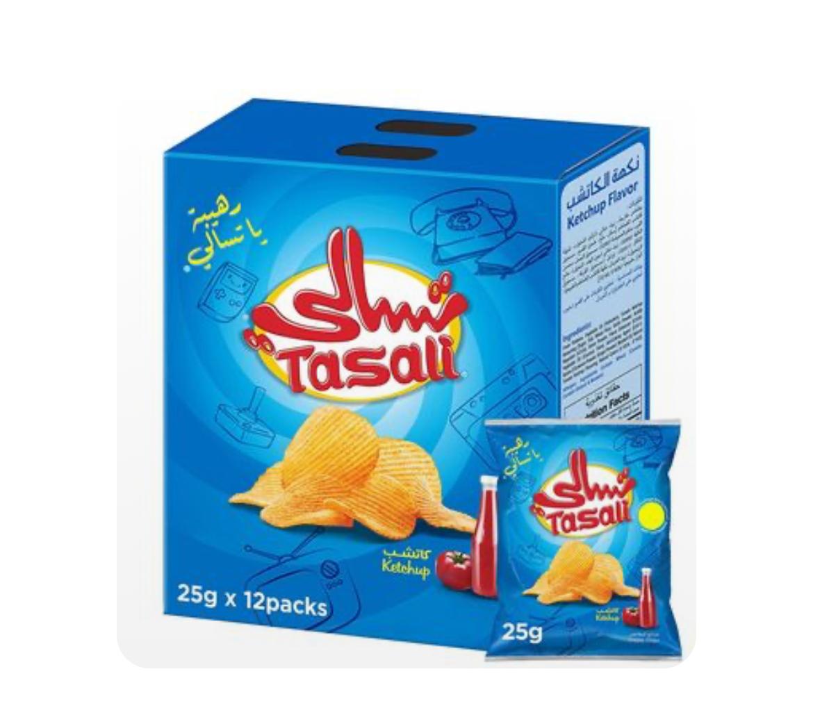 Tasali ketchub chips Tasali Chips Ketchup Box, Pack12 - Image 1