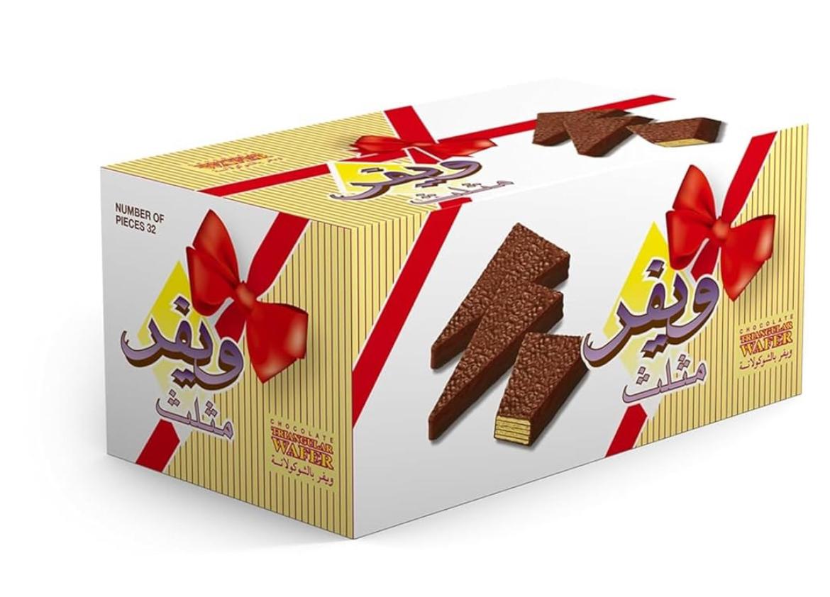 weefar-triangle-box WAFER CHOCOLATE COATED CREAM FILLING TRIANGLE, Pack 32 - Image 1